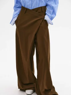 Clothing-Source Unknown Rennert Criss Cross Trousers, Saddle Brown