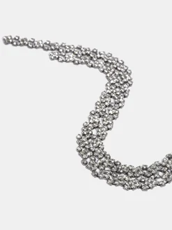 Accessories-Source Unknown Rhinestone Drop Necklace, Silver