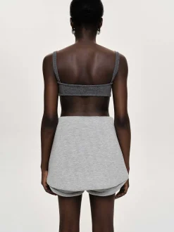 Clothing-Source Unknown Rib Knit Bra, Charcoal