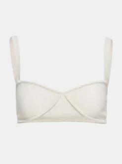 Tops-Source Unknown Rib Knit Bra, White