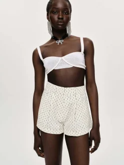 Clothing-Source Unknown Rib Knit Bra, White