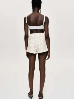 Knitwear-Source Unknown Rib Knit Bra, White
