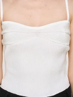 Clothing-Source Unknown Rib Knit Camisole, White