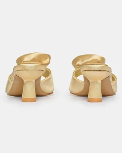 Shoes & Bags-Source Unknown Rose Applique Satin Mules, Buttermilk