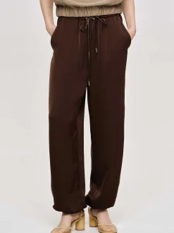 Clothing-Source Unknown Satin Jogger Pants, Merlot Red