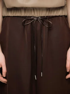 Clothing-Source Unknown Satin Jogger Pants, Merlot Red