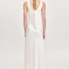 Accessories-Source Unknown Satin Maxi Dress, Pearl