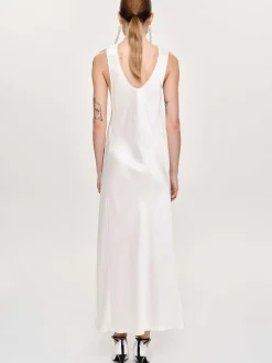 Accessories-Source Unknown Satin Maxi Dress, Pearl