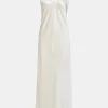 Accessories-Source Unknown Satin Maxi Dress, Pearl