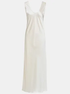 Accessories-Source Unknown Satin Maxi Dress, Pearl
