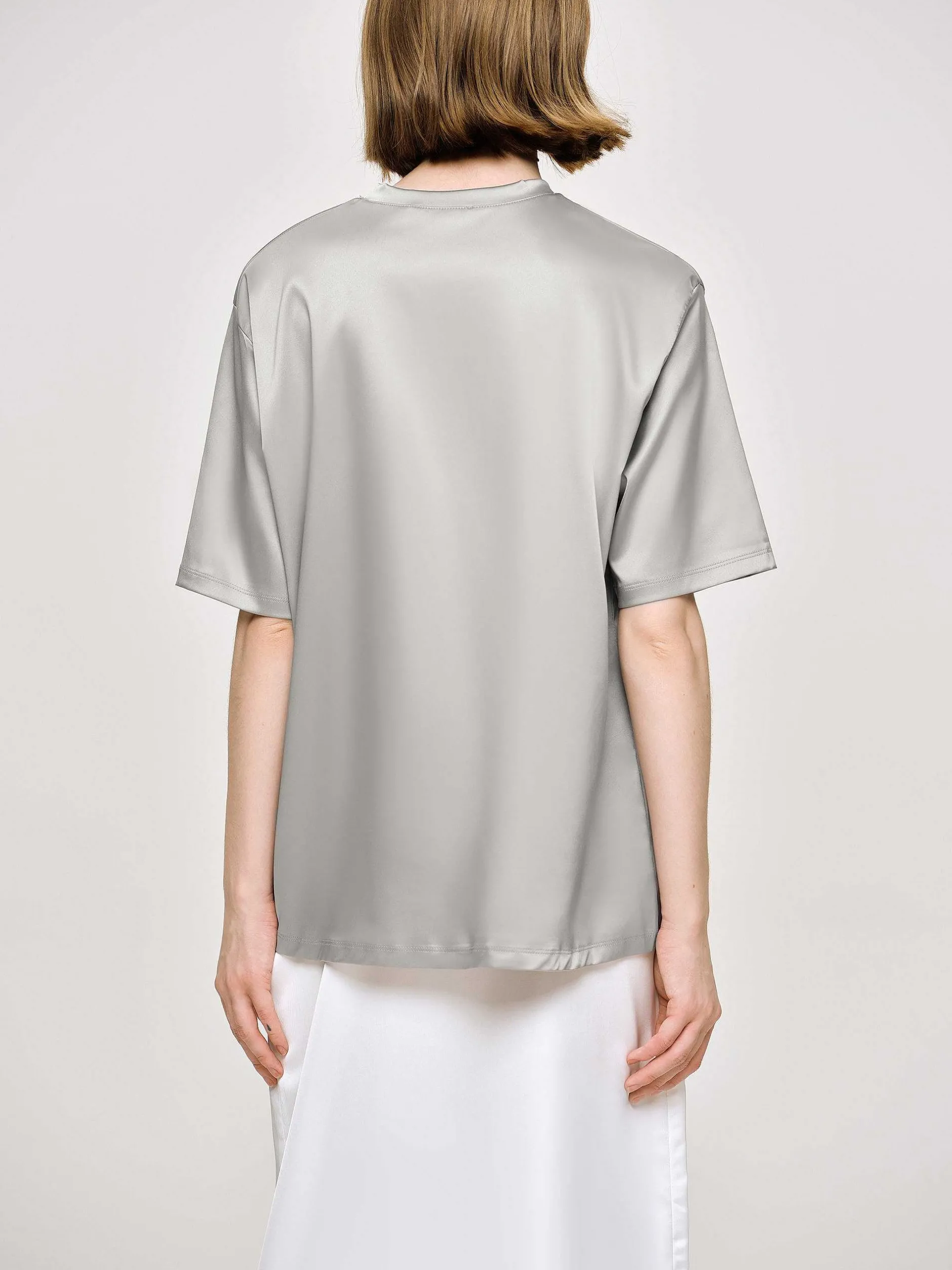 Accessories-Source Unknown Satin T-Shirt, Silver