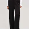 Accessories-Source Unknown Satin-Crepe Pants, Black
