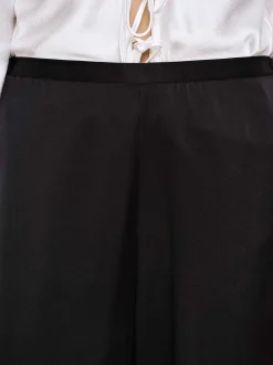 Accessories-Source Unknown Satin-Crepe Pants, Black