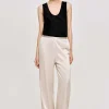 Accessories-Source Unknown Satin-Crepe Pants, Champagne