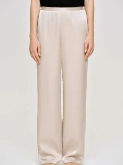 Accessories-Source Unknown Satin-Crepe Pants, Champagne