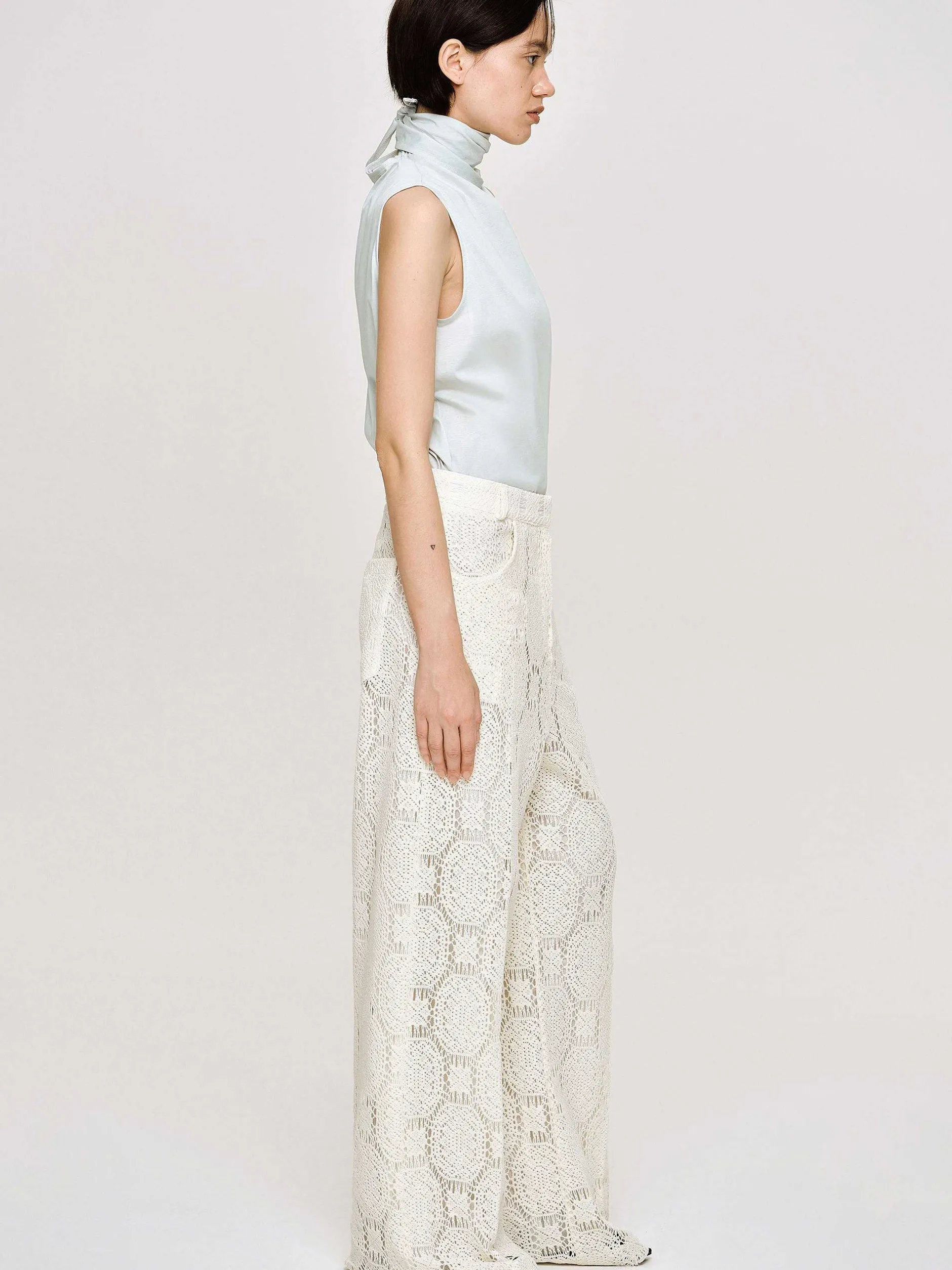 Accessories-Source Unknown Scarf-Neck Top, Blizzard Blue