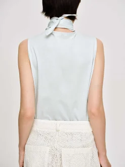 Accessories-Source Unknown Scarf-Neck Top, Blizzard Blue