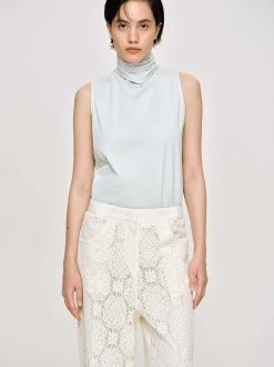 Accessories-Source Unknown Scarf-Neck Top, Blizzard Blue
