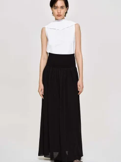 Accessories-Source Unknown Scarf-Neck Top, White