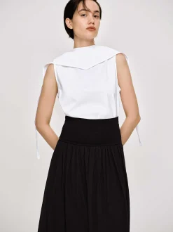 Accessories-Source Unknown Scarf-Neck Top, White