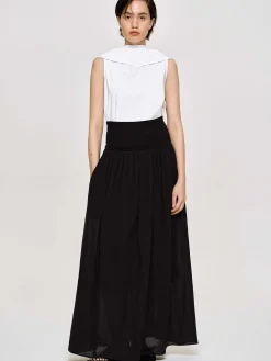 Accessories-Source Unknown Scarf-Neck Top, White