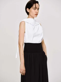 Accessories-Source Unknown Scarf-Neck Top, White