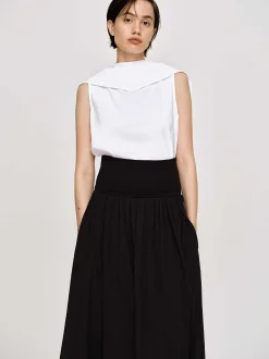 Accessories-Source Unknown Scarf-Neck Top, White
