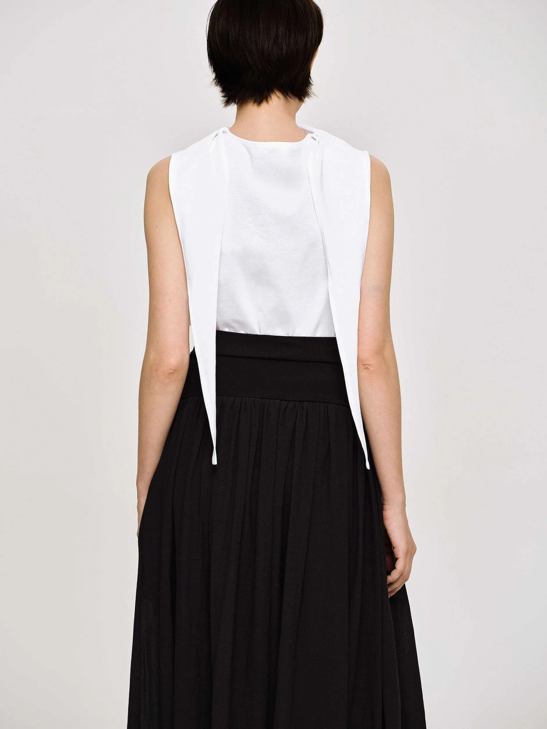 Accessories-Source Unknown Scarf-Neck Top, White