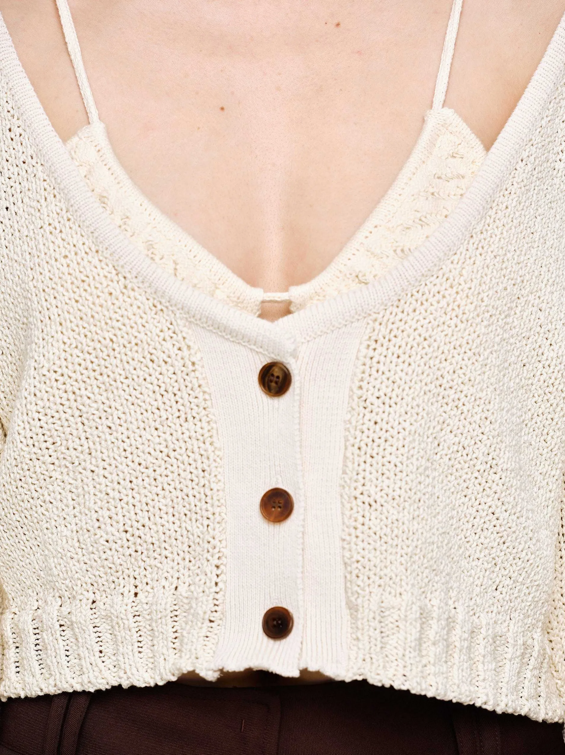 Knitwear-Source Unknown Scoop Neck Knit, Almond