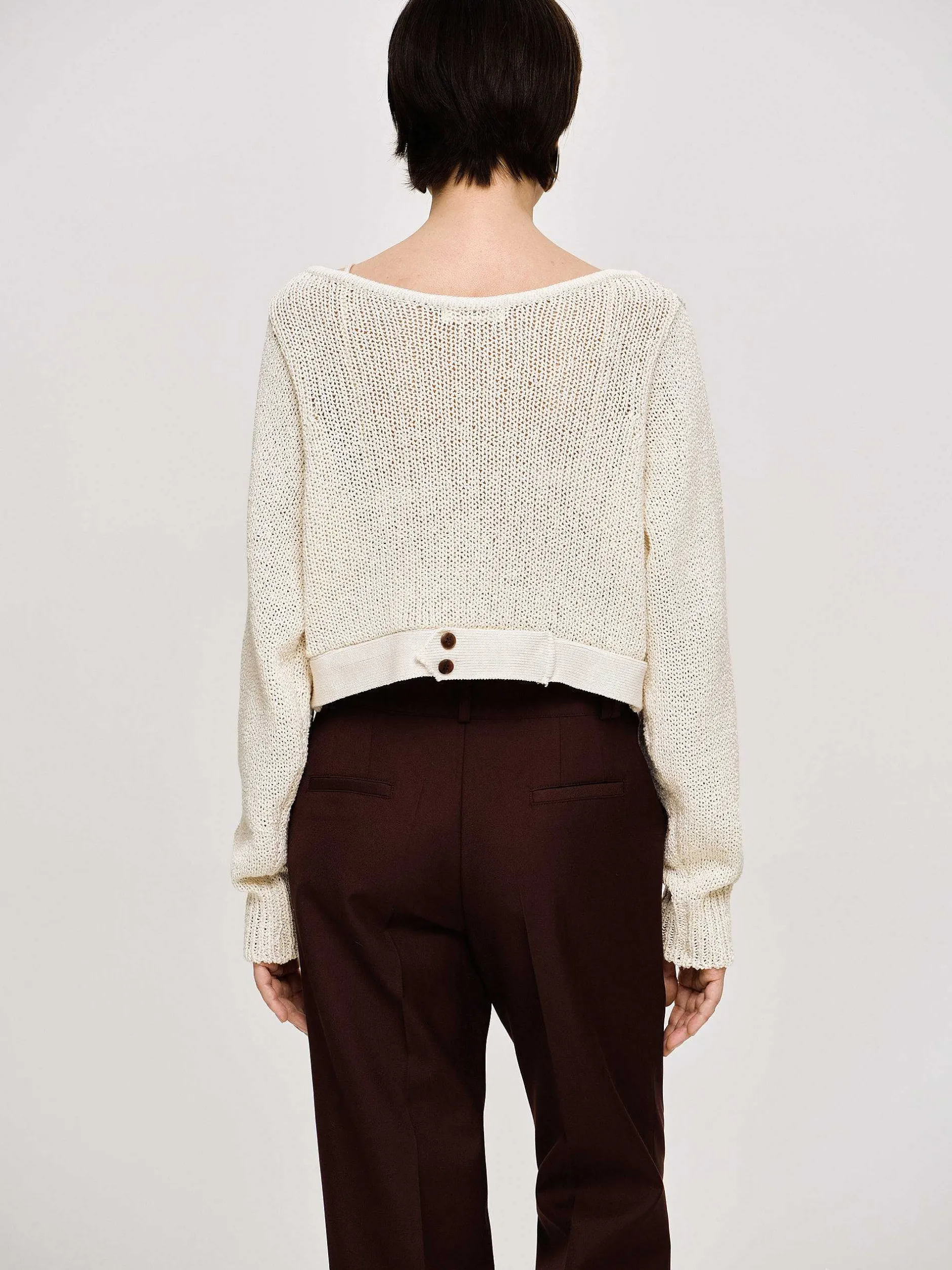 Knitwear-Source Unknown Scoop Neck Knit, Almond