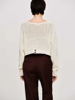 Clothing-Source Unknown Scoop Neck Knit, Almond