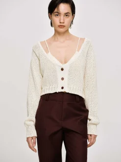 Clothing-Source Unknown Scoop Neck Knit, Almond