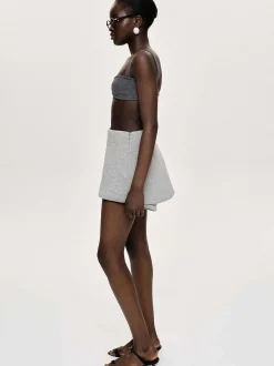 Bottoms-Source Unknown Segura Sweat Mini Skorts, Gainsboro Melange