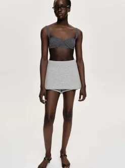 Bottoms-Source Unknown Segura Sweat Mini Skorts, Gainsboro Melange