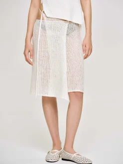 Bottoms-Source Unknown Semi-Sheer Knit Skirt, Birch
