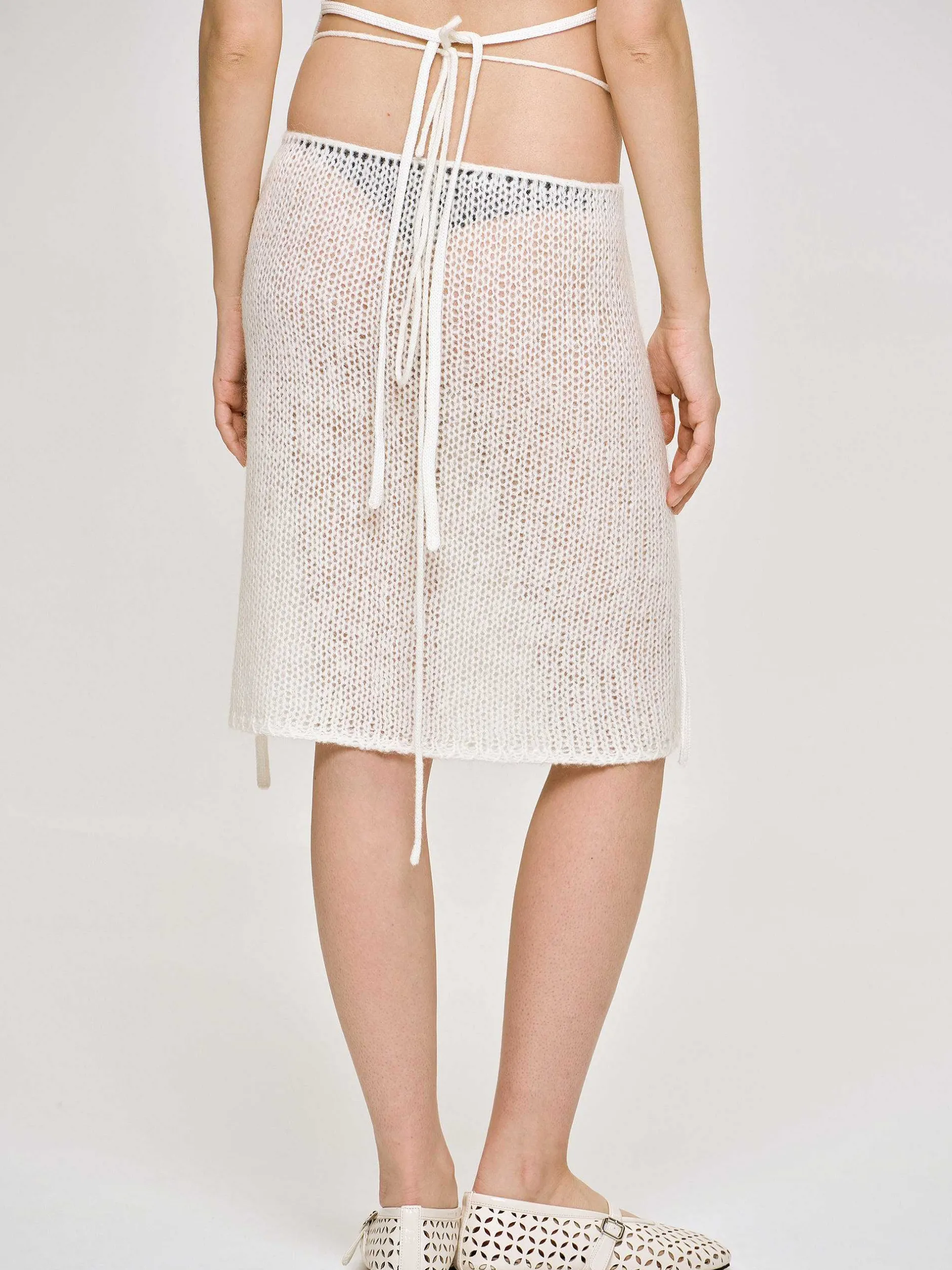 Co-Ords-Source Unknown Semi-Sheer Knit Skirt, Birch