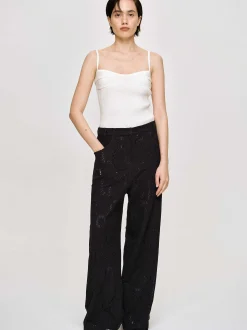 Clothing-Source Unknown Sevilla Crochet Wide Trousers, Black