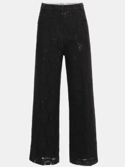 Clothing-Source Unknown Sevilla Crochet Wide Trousers, Black
