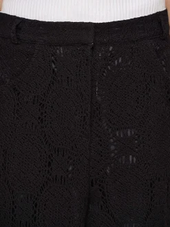 Clothing-Source Unknown Sevilla Crochet Wide Trousers, Black