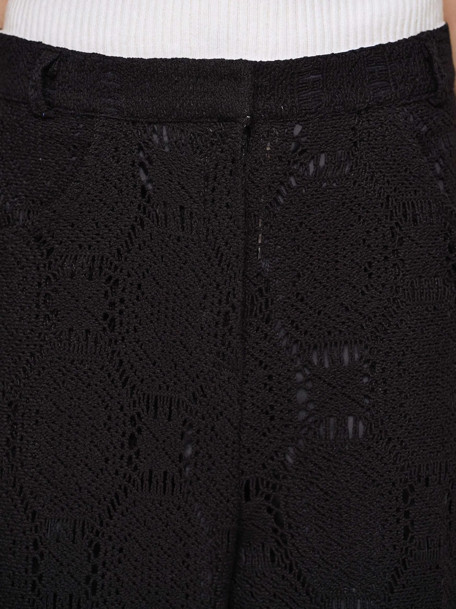 Clothing-Source Unknown Sevilla Crochet Wide Trousers, Black