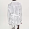 Accessories-Source Unknown Sheer Button-Down Shirt, White