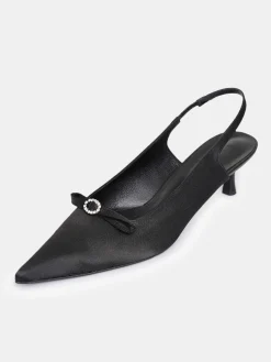 Shoes & Bags-Source Unknown Sifua Front Buckle Slingback Sandals, Black