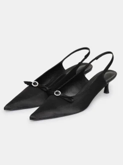 Shoes & Bags-Source Unknown Sifua Front Buckle Slingback Sandals, Black