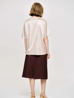 Accessories-Source Unknown Silky Satin T-Shirt, Pink