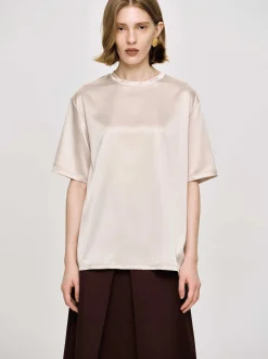 Accessories-Source Unknown Silky Satin T-Shirt, Pink