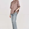 Accessories-Source Unknown Silky Satin T-Shirt, Red Bean