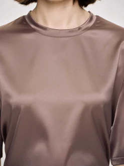 Accessories-Source Unknown Silky Satin T-Shirt, Red Bean
