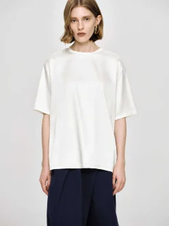 Accessories-Source Unknown Silky Satin T-Shirt, White