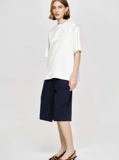 Accessories-Source Unknown Silky Satin T-Shirt, White