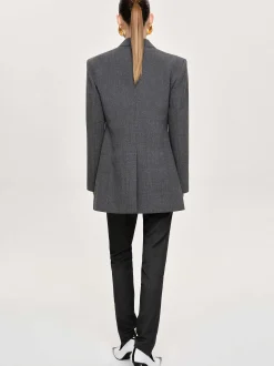 Outerwear-Source Unknown Single-Button Blazer, Charcoal